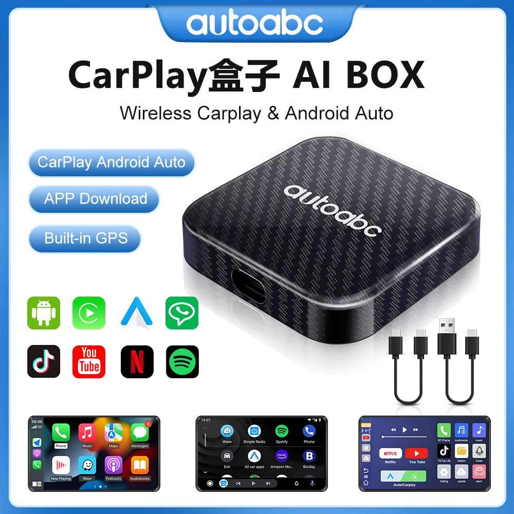 Трансграничная коробка Ai Box беспроводной CarPlay Android AUTO Поддержка Youtube Netflix