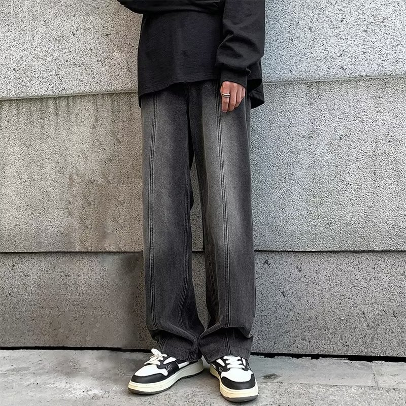 Estilo de Hong Kong hombres de moda verano nuevo estilo 2024 personalidad alfabeto jeans hip-hop ins marea calle alta tendencia pantalones guapos