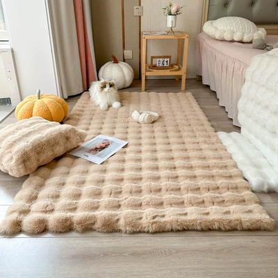 New Floor Mat Bubble Velvet – Car Carpet - mushroom-color-puff-velvet-thickened-in-autumn-and-winter-to-keep-warm-and-heat-5080cm