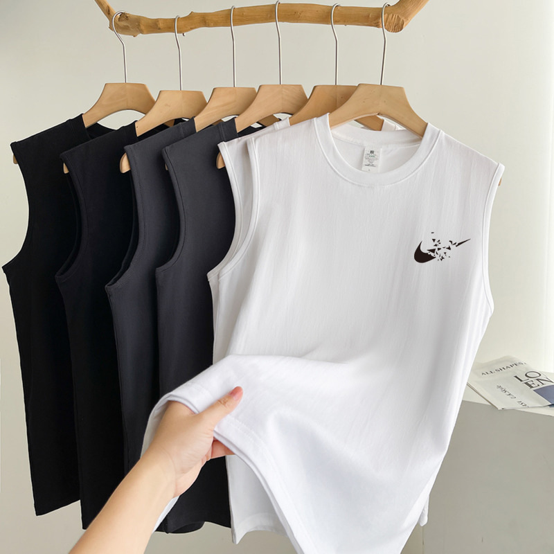 Cross-Border Vests for Men and Women, Simple Casual Loose Tops, Summer Sports Breathable Jerseys, New Couple Round Neck Vests