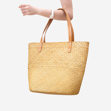 夏日度假风拉菲草编包大容量百搭休闲旅游沙滩包单肩镂空编织女包