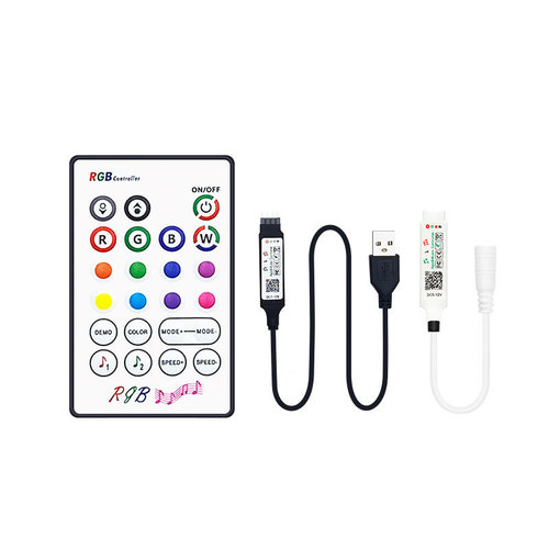 Bluetooth Music Controller with 40 Keys, LED Low Voltage Light Strip Dimmer, 23-Button Bluetooth 5-24V Light Source Remote