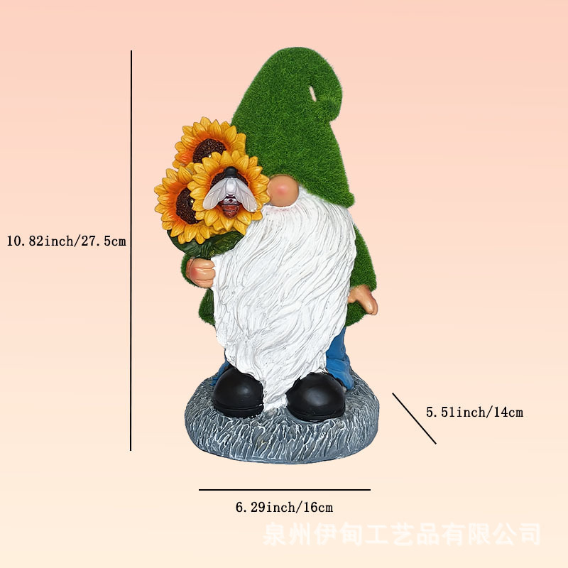 ソーラーライト植毛ガーデンノーム樹脂像屋外中庭芝生ノーム工芸品装飾品|undefined