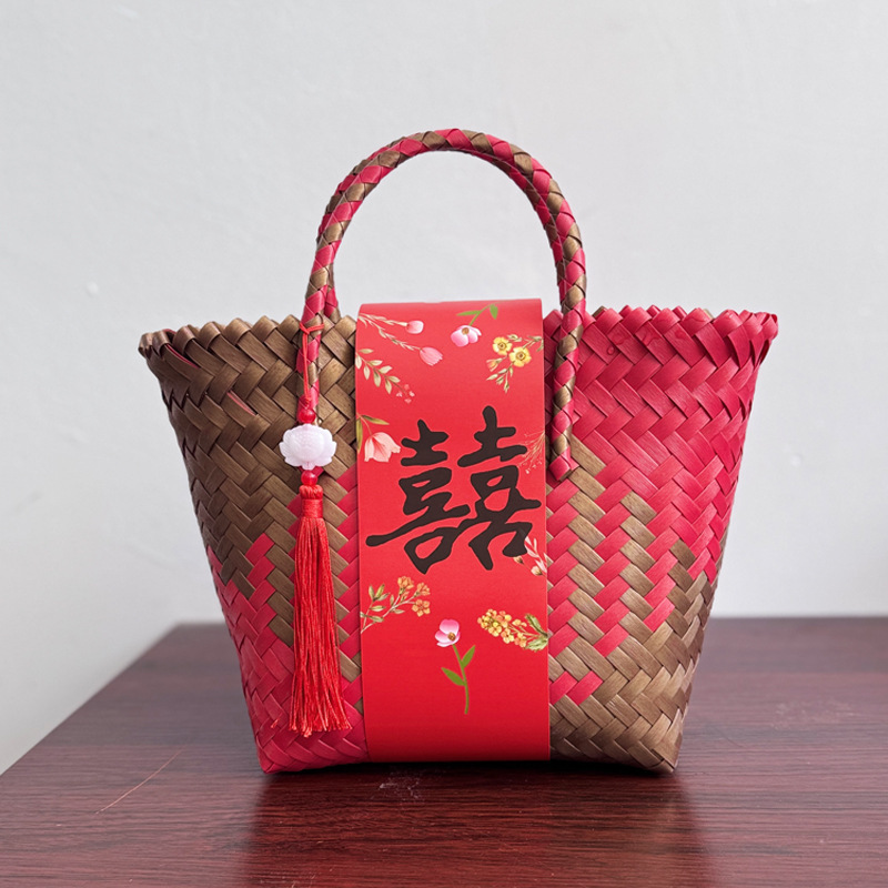 新しい中国風の結婚式の包装、ギフトバッグ、新築祝い、満月、中秋節のギフトボックス、結婚式のバスケット|undefined