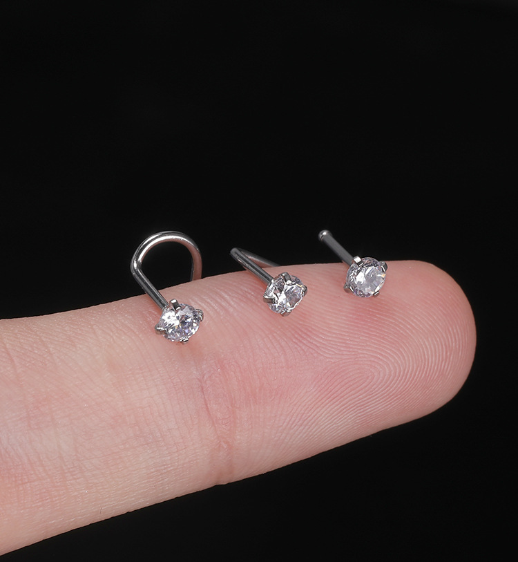 Stainless Steel Zircon Nose Stud Star Heart Shape Nose Piercing Jewelry Wholesale detail image 12
