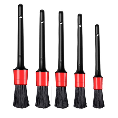 New car beauty detail brush, crevice brush, car washing and cleaning small brush, 5-piece set, car cleaning round brush