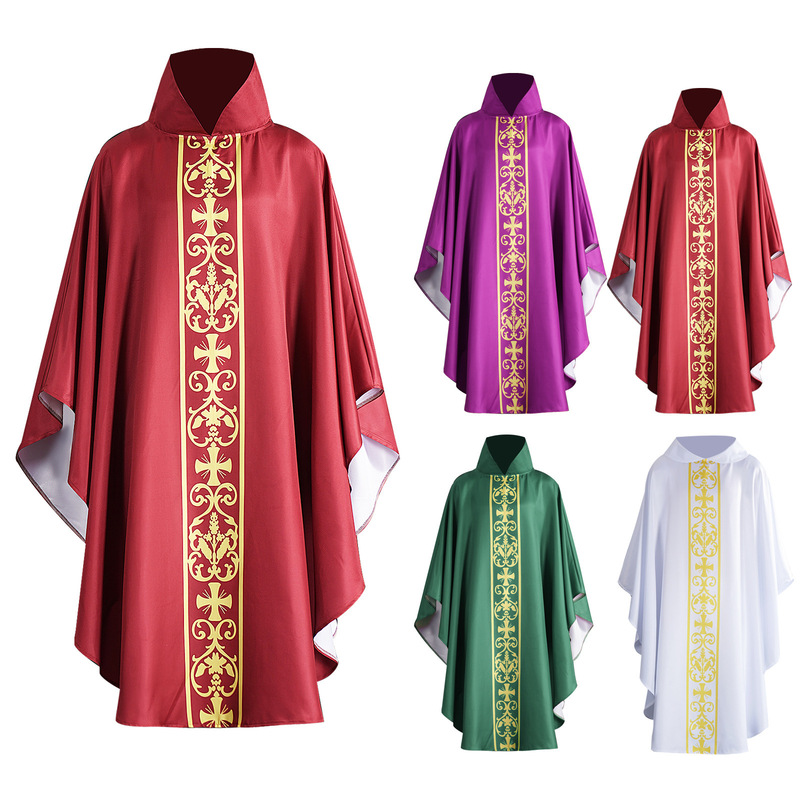 Medieval Gothic Priest Costume Cosplay Outfit Priest Robe Halloween Character Stage Performance Costume Cross-Border Medieval Gothic Priest Costume Cosplay Outfit Priest Robe Halloween Character Stage Performance Costume Cross-Border