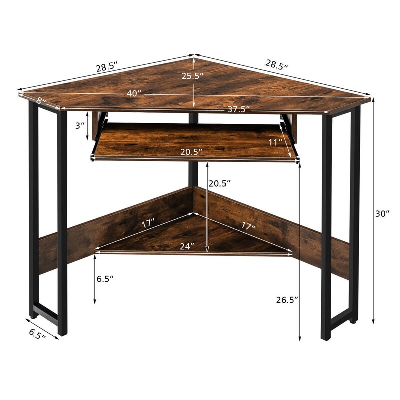 Amazon Cross-border Foreign Trade Table Desk Large Space Practical Home Office Tray Tripod with Keyboard