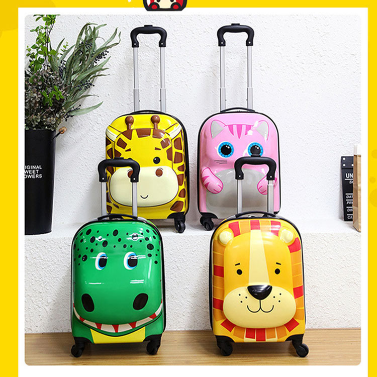 Pequeño león equipaje caja de la carretilla de los niños de dibujos animados gatito cocodrilo contraseña caso 18 pulgadas de moda maleta de embarque
