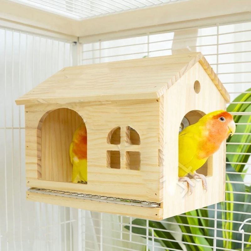 引き出し式底ネット鳥の巣オウム木造家虎皮牡丹僧玄風小さな家小さな太陽の隠れ家おもちゃ|undefined
