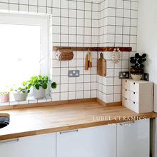 拉槽小白砖墙砖300x600日式厨房瓷砖墙面砖格子卫生间地砖