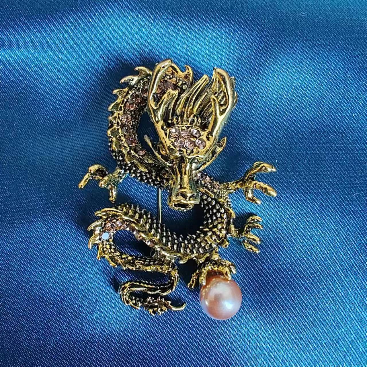 Chinoiserie Cool Style Dragon Alloy Plating Unisex Brooches display picture 18