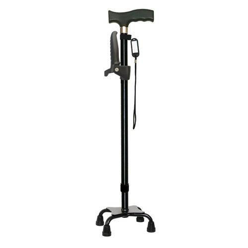 Bulk wholesale elderly four-legged aluminum cane height-adjustable telescopic senior cane quadruple cane