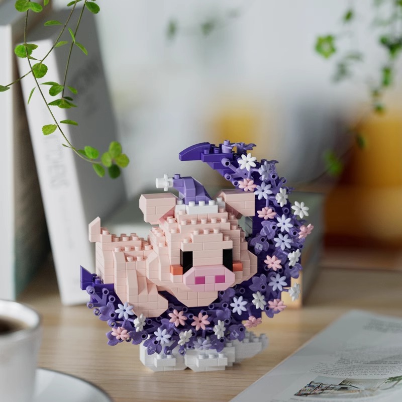 Cubierta de polvo, bloques de construcción, flores, compatible con Lego en maceta, flores de hibisco, juguetes para niños, niñas, venta al por mayor transfronteriza