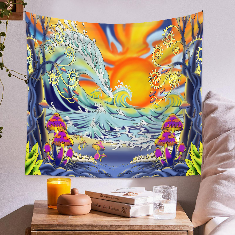 Bohemian Tapestry Room Decoration Wall Cloth Ocean Sun Painting Wholesale Nihaojewelry display picture 6
