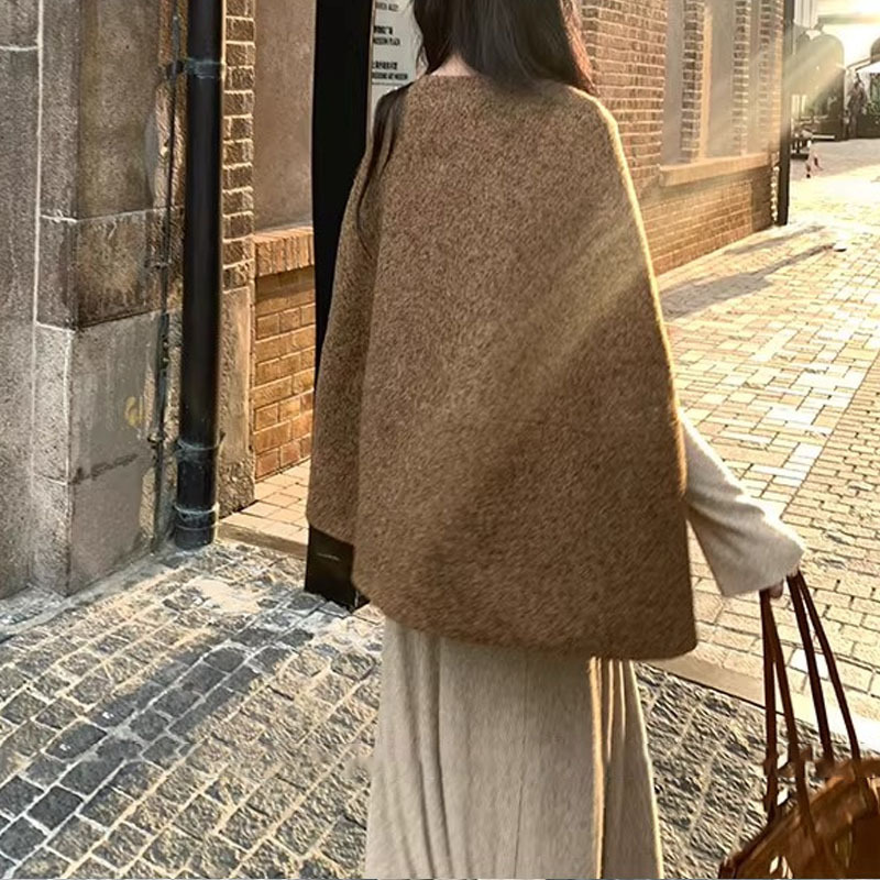 巨好看的早秋季上衣女2025新款斗篷披肩外搭小香风外套|undefined