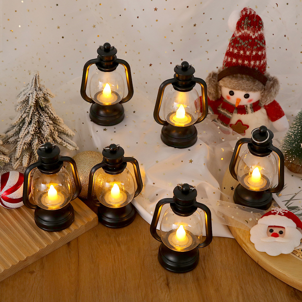 Transfronterizos retro LED pony lámpara vela electrónica lámpara de viento decoración de Navidad acampamiento luces de regalo al por mayor