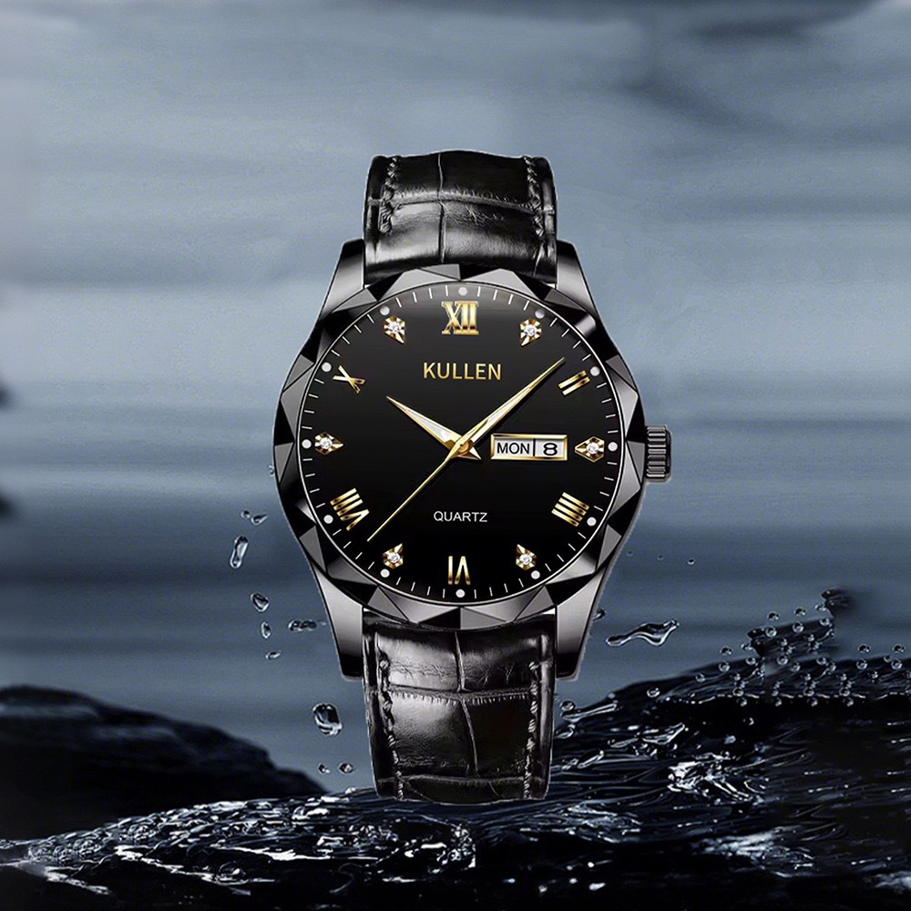 Marca suiza ultra delgada impermeable comercial calendario de relojes de hombre relojes de cuarzo fabricantes de comercio exterior en vivo un agente