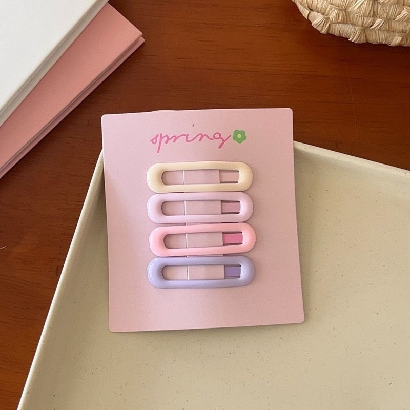 Lindo juego de pinzas para el cabello con flequillo, pinzas para el lado de la frente, pinzas para el cabello rotas laterales, clips pequeños para niñas, clips bb de aceite que gotea image 22
