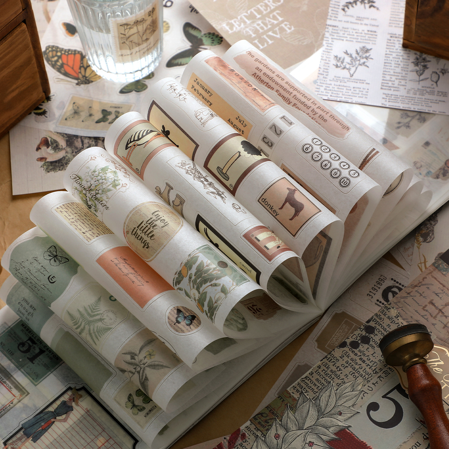 Xinmo material esta vez y su serie retro diario artístico decoración básica base de papel 50 piezas en 4 tipos