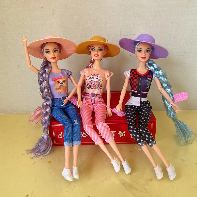 Cabello largo de alta calidad 12 articulaciones Le Le muñeca Barbie Jeans caja de juego juguetes para niñas europeas y americanas transfronterizas