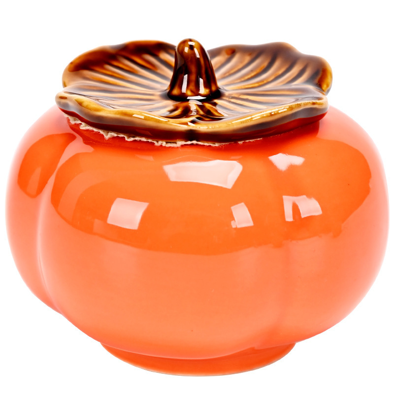 クリエイティブ柿茶葉缶柿柿如意喜糖缶陶磁器シミュレーション柿缶ビジネスイベントプレゼント卸売り|undefined