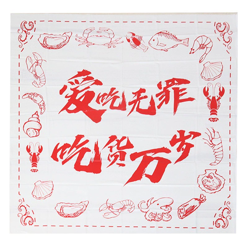 Одноразовая салфетка на вынос Маленькая скатерть Утолщенная водонепроницаемая и маслостойкая кухонная скатерть для горячего горшка с раками и барбекю