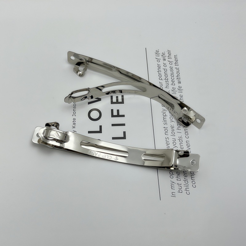Versión coreana del clip de resorte impreso de dos piezas de tres piezas, clip automático, clip inferior, clip grueso, suministro directo de fábrica de accesorios de joyería de bricolaje