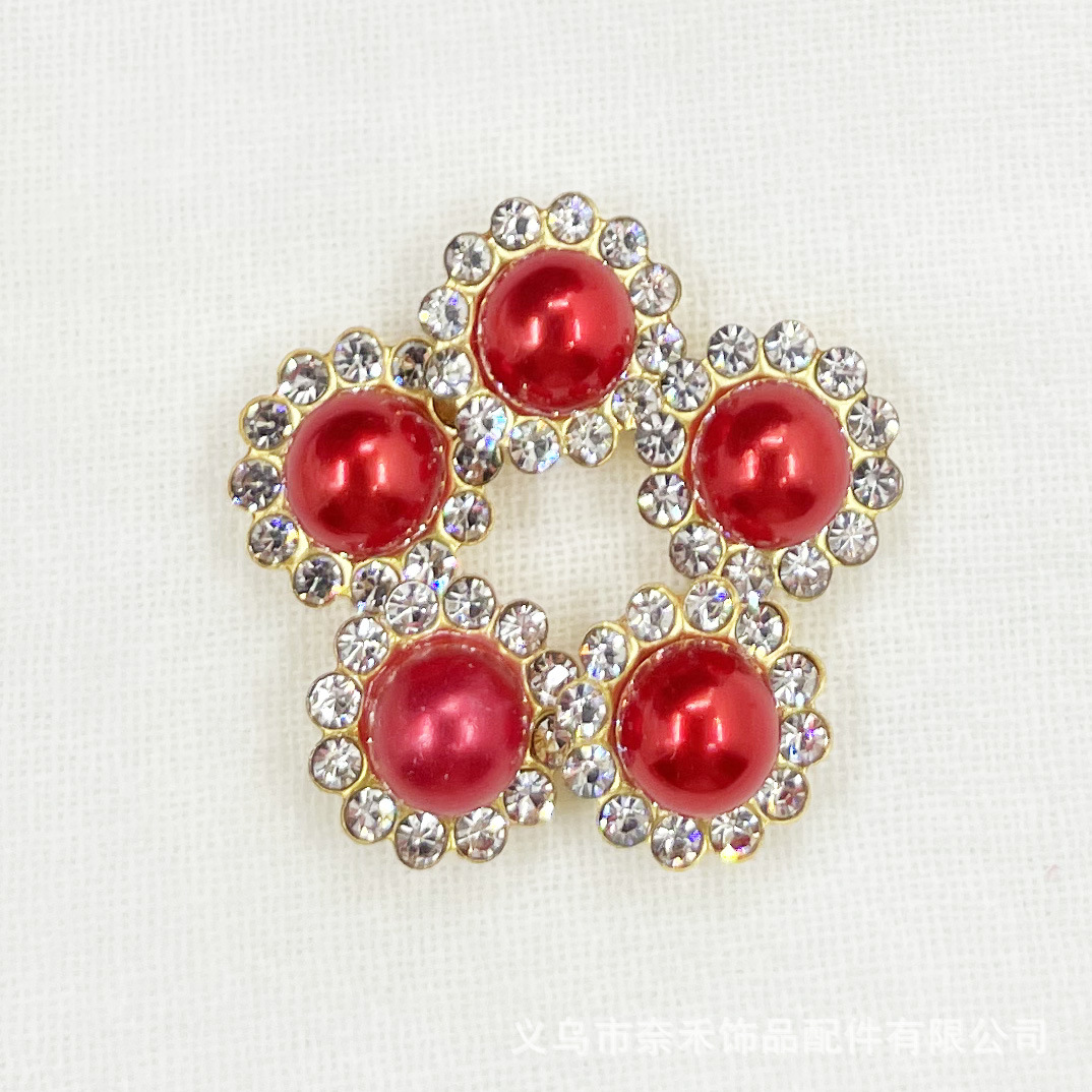 Fábrica de perlas artificiales de doble capa de diamante arco flor corazón diamante bricolaje accesorios para el cabello accesorios de diamantes de girasol