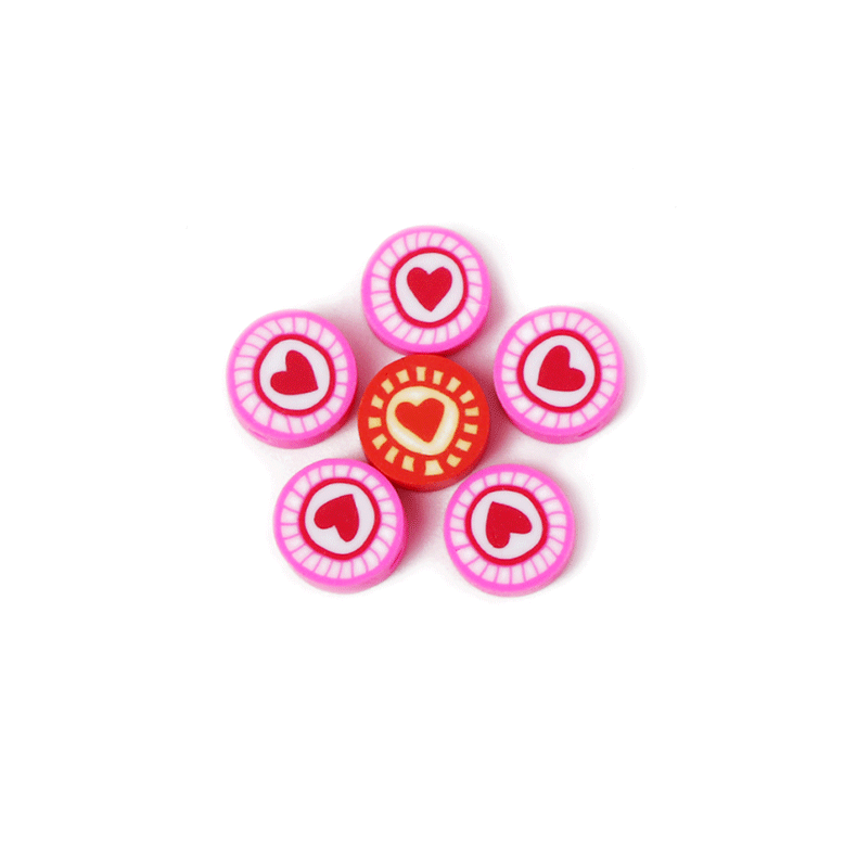 Heart Shape Pattern 1 Piece Soft Clay Heart Shape Cute