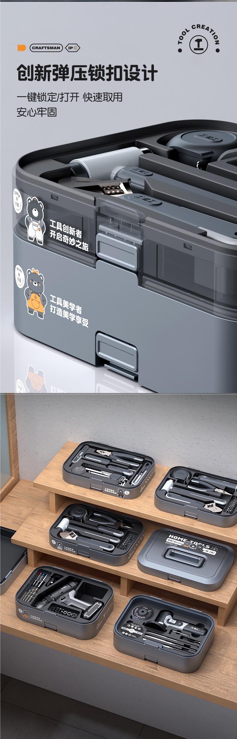 Nenggong Box Multifunctional Hardware Repair Car Portable Combination Electric Drill Wrench Full Set Home Tool Box Set