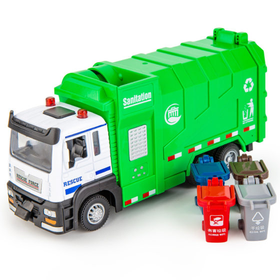 [Boxed] Tianying alloy simulation engineering vehicle dump sound and light pull back car model children's toy 8986B