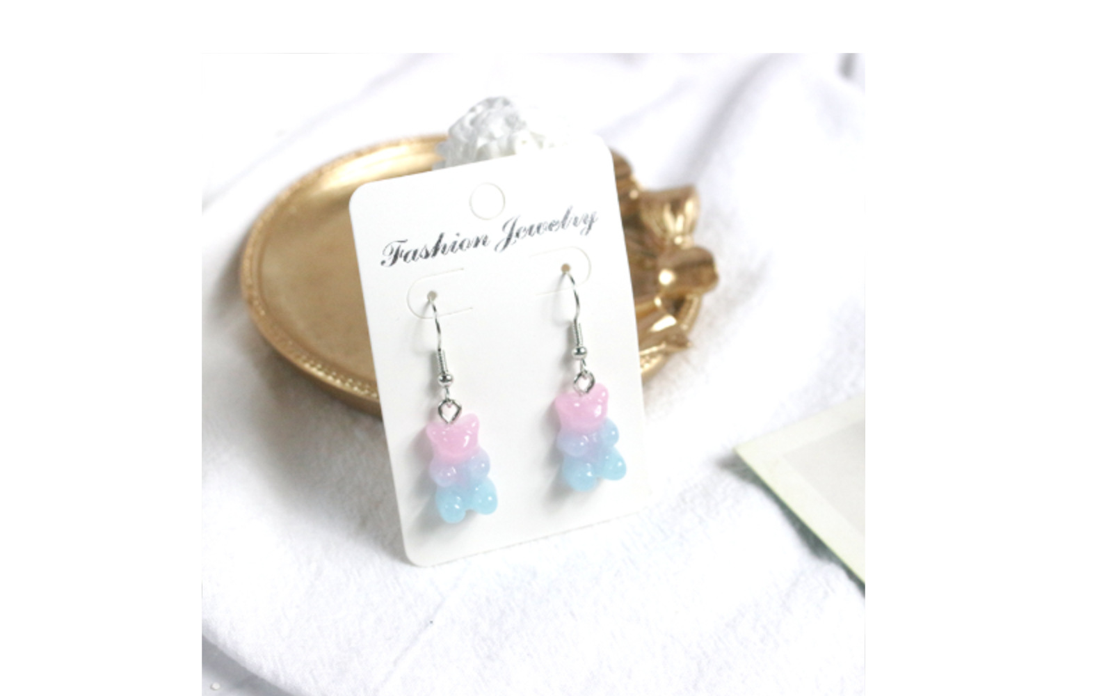 1 Pair Cute Bear Resin Women's Drop Earrings display picture 2