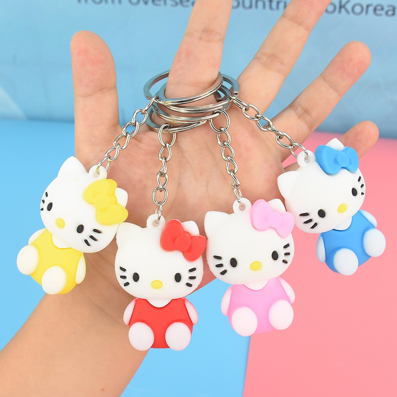 Creative Cartoon Cute Cat Keychain Three-Dimensional Doll Shopping Mall Promotional Gift Girl Exquisite Bag Pendant Accessory