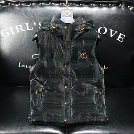 2024冬季新款男士连帽羽绒马甲修身百搭羽绒衣坎肩外套上衣