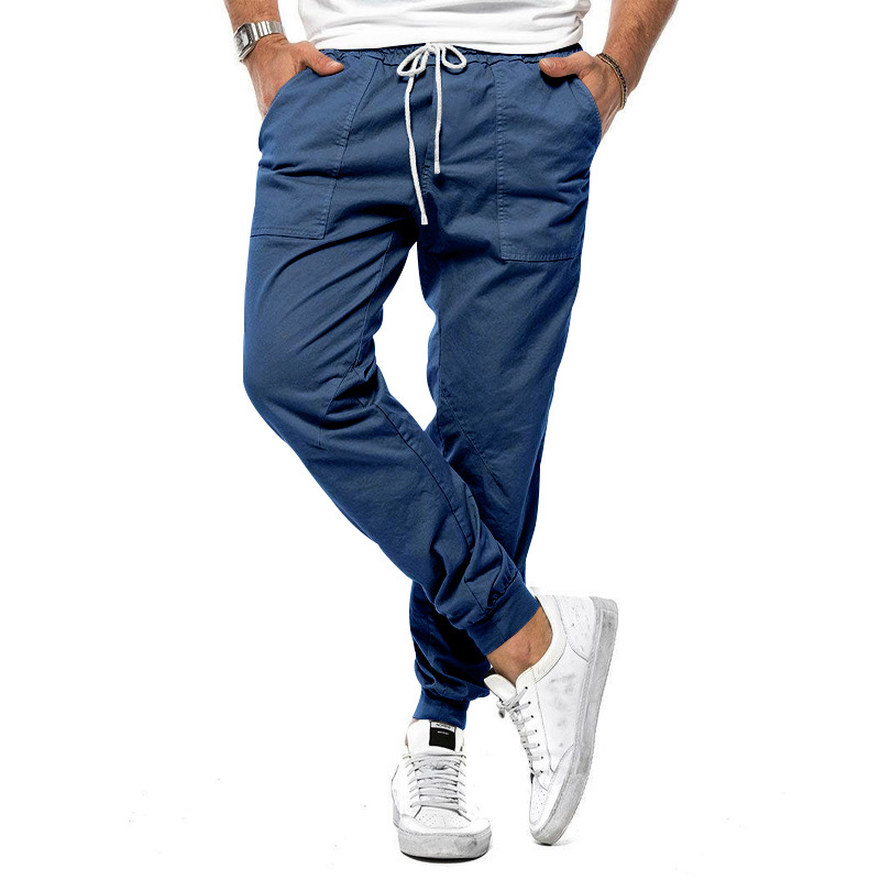 2024 Men's Spring And Summer New Style Classic Drawstring Pants Solid Color Woven Casual Sports Work Trousers Plus Size Men's Clothing_voghion.com