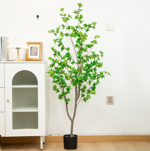 Simulation tree large fake tree indoor and outdoor decorative plant ornaments potted bonsai simulation decorative window ornaments