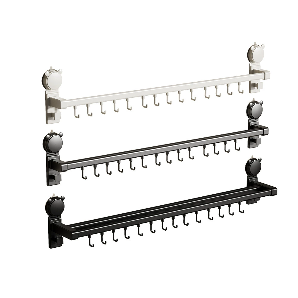 Multifunctional suction cup kitchen hook hook rack pot lid rack cute hole-free tool hanging rack multi-bar storage rack