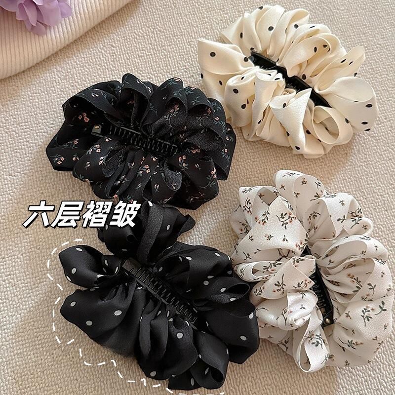Korean Style New Pleated Banana Clip Vertical Clip for Women, High-Quality, Full Back of the Head, Versatile Hair Clip