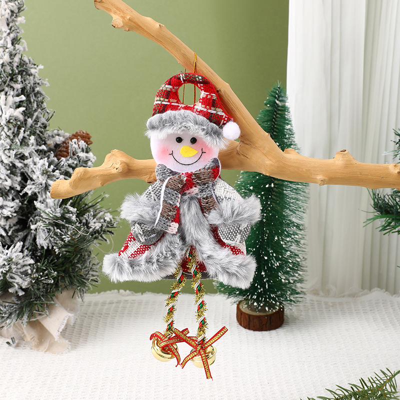 Nueva Navidad decoraciones Santa Claus pequeño colgante con campana Navidad árbol accesorios tela colgando pequeños adornos