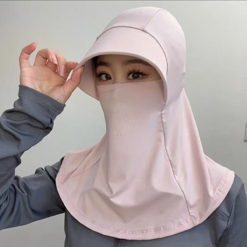 Toda la cara sombrero solar para niños sombrero solar de verano anti-UV al aire libre sombrero solar máscara de cuello de bicicleta