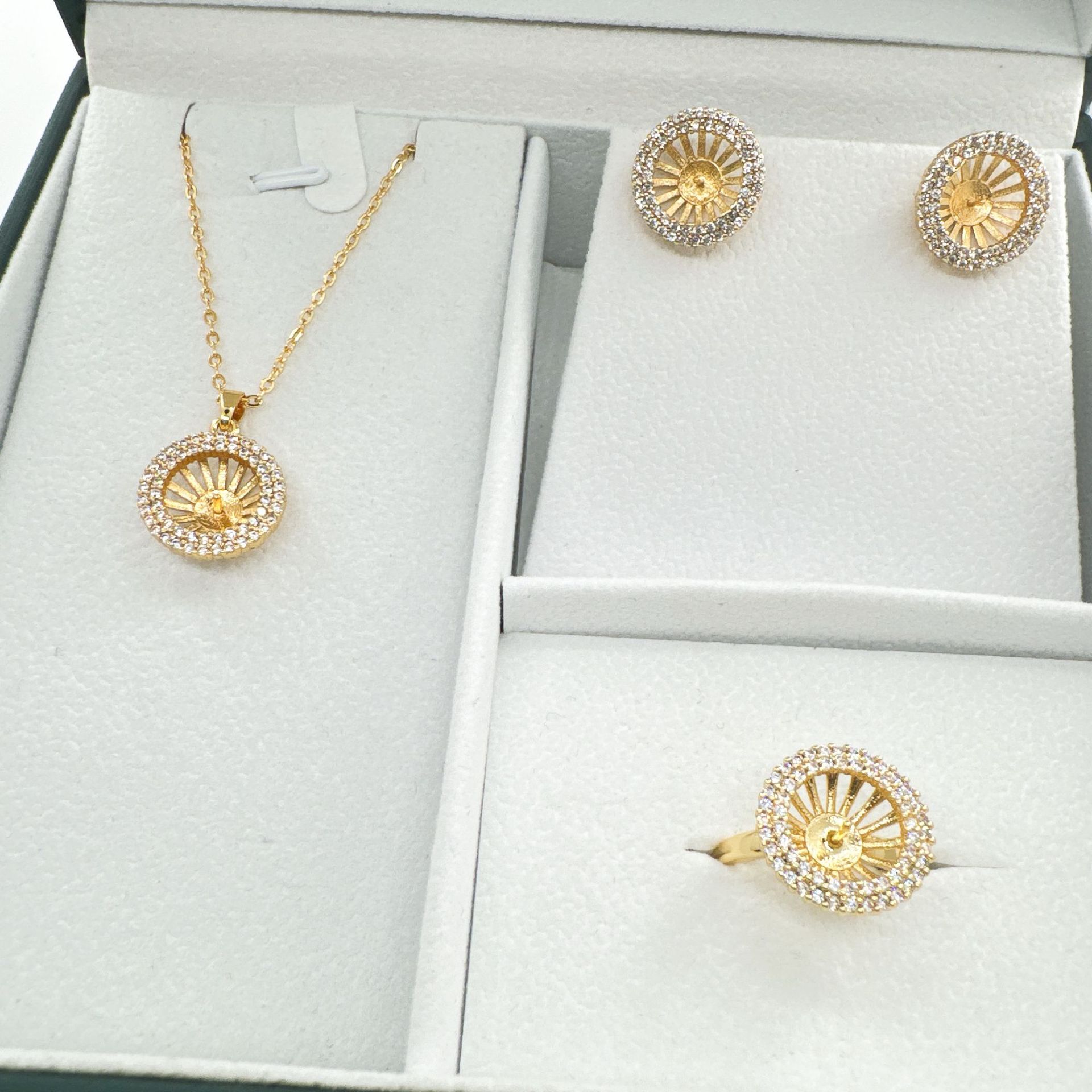 Accesorios de bricolaje estilo de girasol de moda exquisita s925 aguja de plata accesorios de perlas accesorios de soporte vacío hechos a mano accesorios accesorios