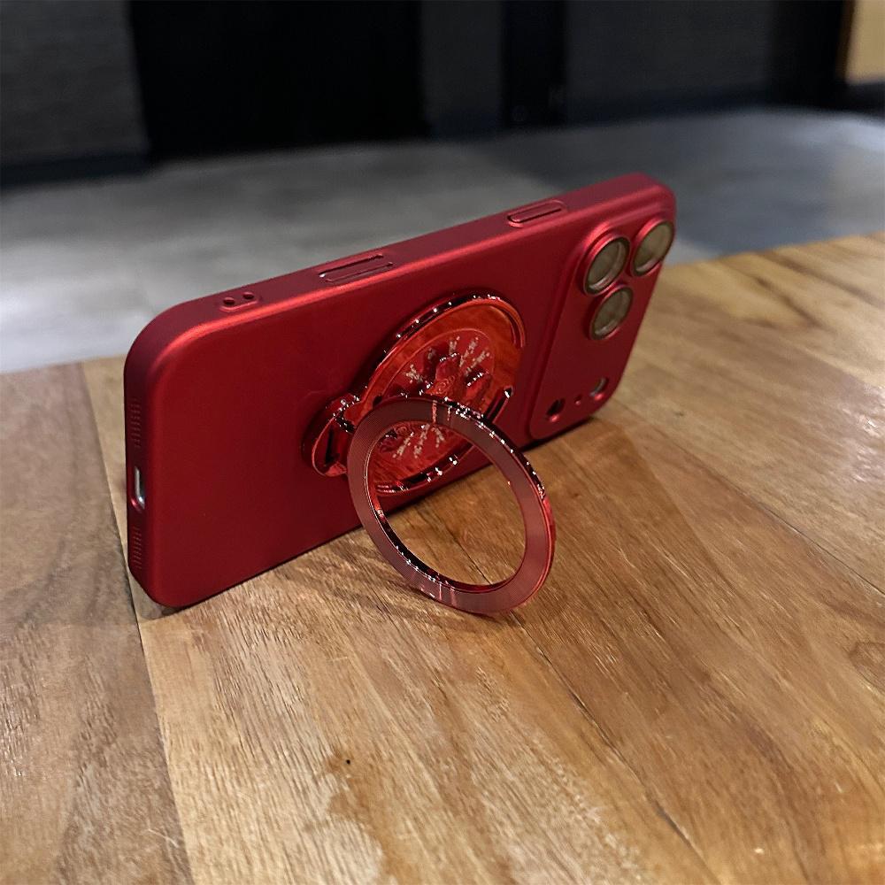 Año Nuevo pony giroscopio soporte para Apple 17 proMax caso de teléfono chino rojo iPhone 16 caso de piel