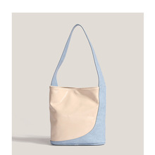 包包2023夏季新款小清新手拎小包时尚撞色小众设计休闲软皮水桶包