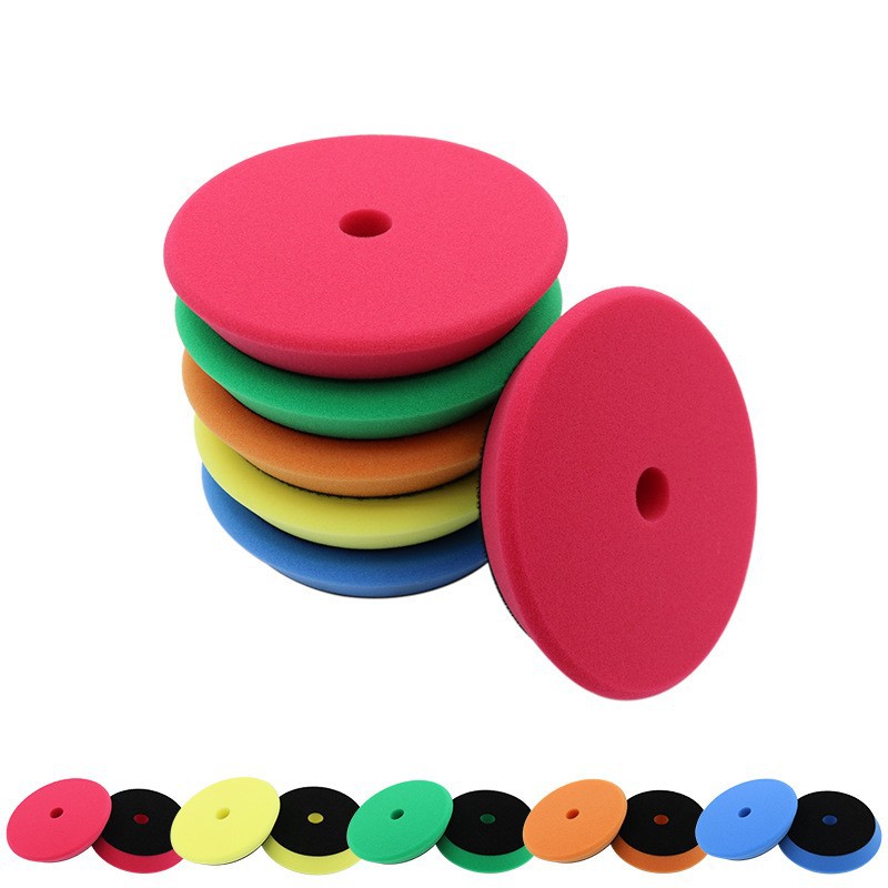 斜边T型6寸汽车美容海绵盘抛光轮海绵抛光盘抛光打蜡DA/RO机通用