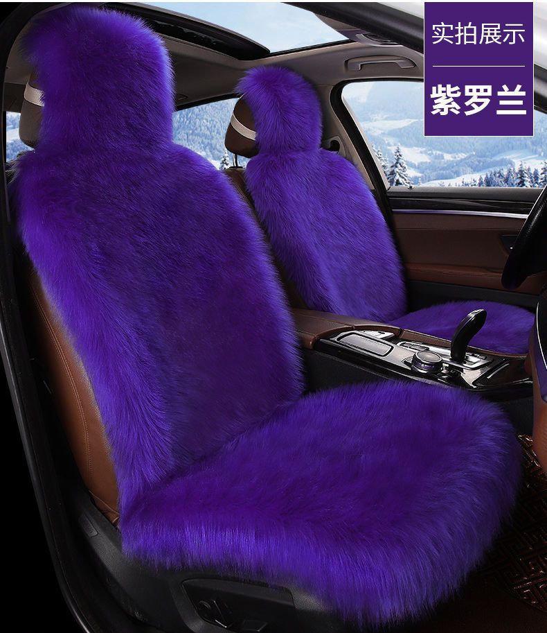 Cross-border imitation wool car seat cushion autumn and winter front row single seat plush single-piece cushion seat cover supplies factory