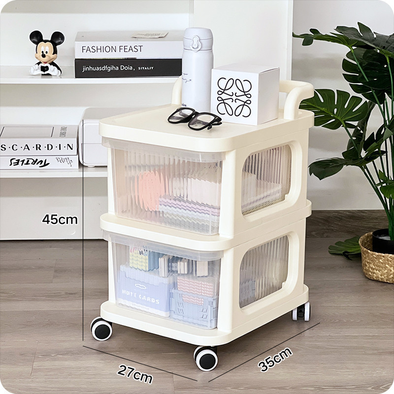 トロリースナッククリームスタイル収納ラック床置き可動赤ちゃんのおもちゃ収納ラックベビー用品収納キャビネット|undefined