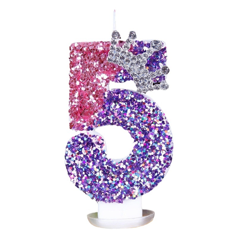 Vela de cumpleaños digital que cambia de color Princess Crown pastel de cumpleaños plug-in vela decoración Amazon AliExpress exclusivo