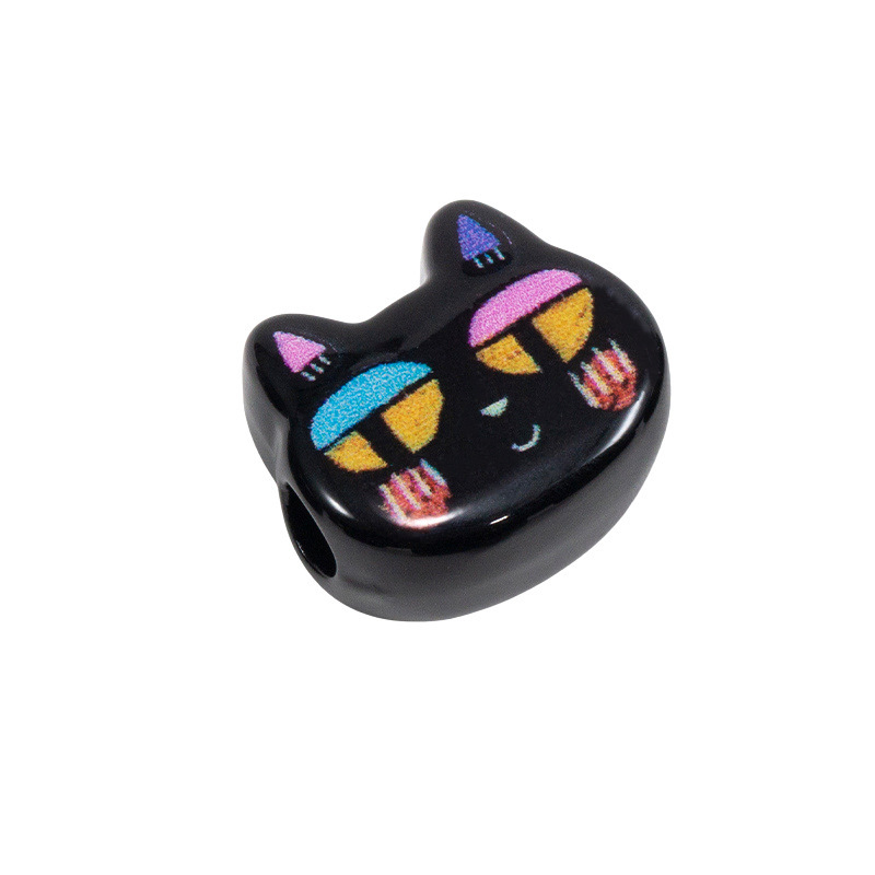 喵星人直孔珠亚克力通孔珠猫眼珠手机链钥匙扣DIY饰品配件批发|undefined