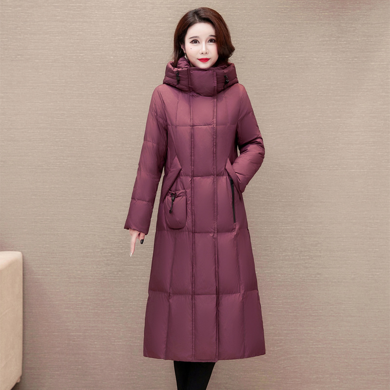 Chaqueta larga de algodón encapuchado para mujeres invierno 2024 nuevo estilo coreano suelto engrosado y cálido abrigo de temperamento de la madre